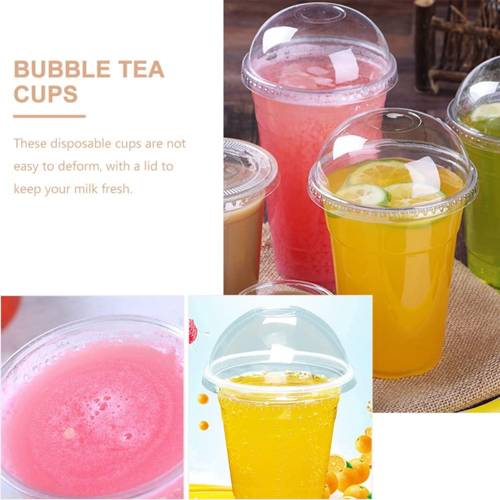 Hemoton 30 Sets Drink Juice Cup Lemonade Cups Beverage Package Cups Fruit Cups with Lid Juice Packing Cups Multi-Function Juice Cups Cold Drink Cups Transparent Beverage Cups