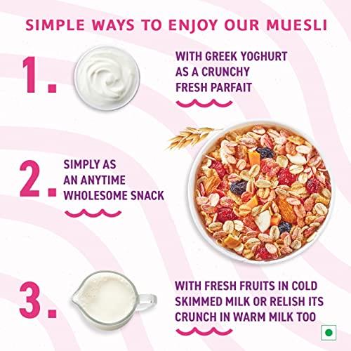 Bagrry's Bagrry's Crunchy Muesli Fruit N Nut with Cranberries 750 GM Pouch (Pack of 2)