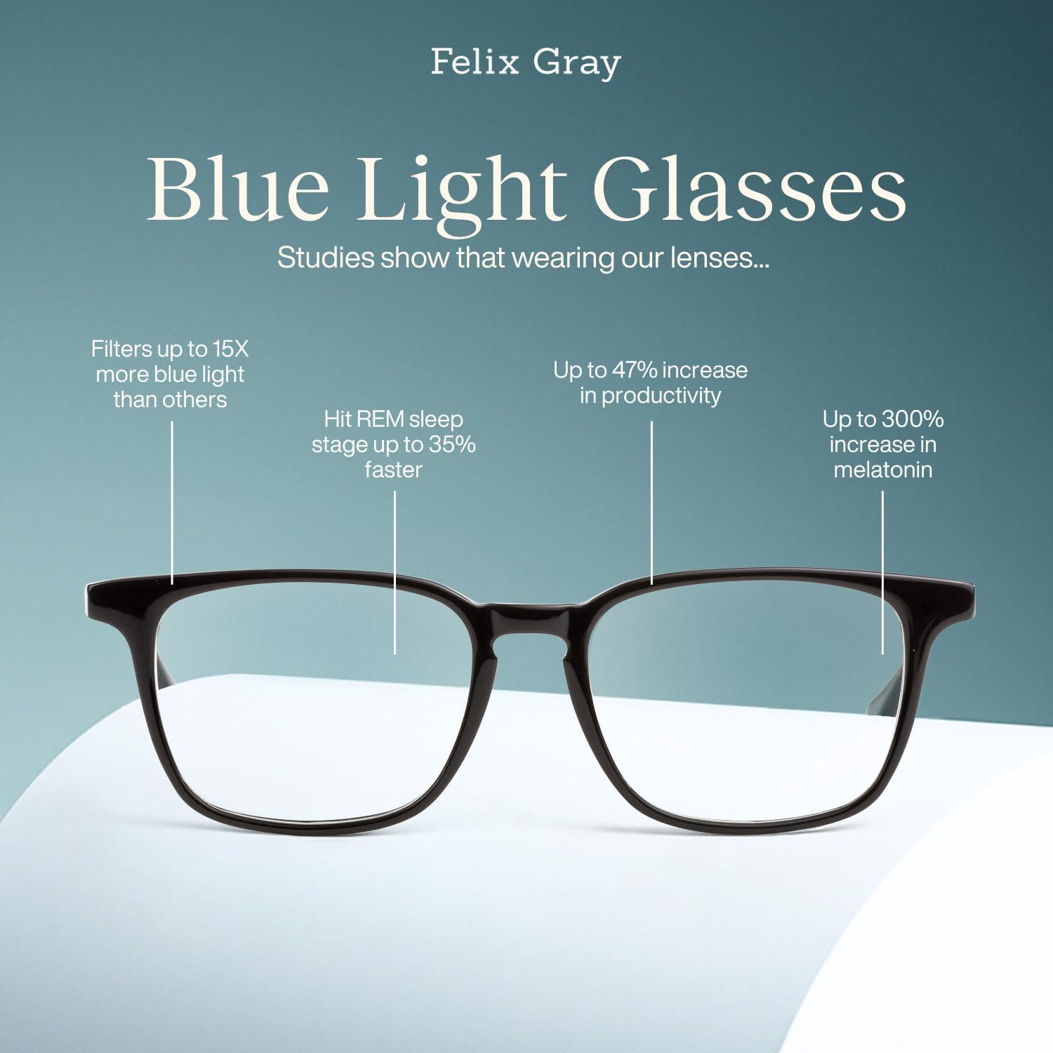 Felix Gray Felix Gray Nash Blue Light Glasses Black, Blue Light Blocking Glasses, Gaming Glasses, Computer Glasses