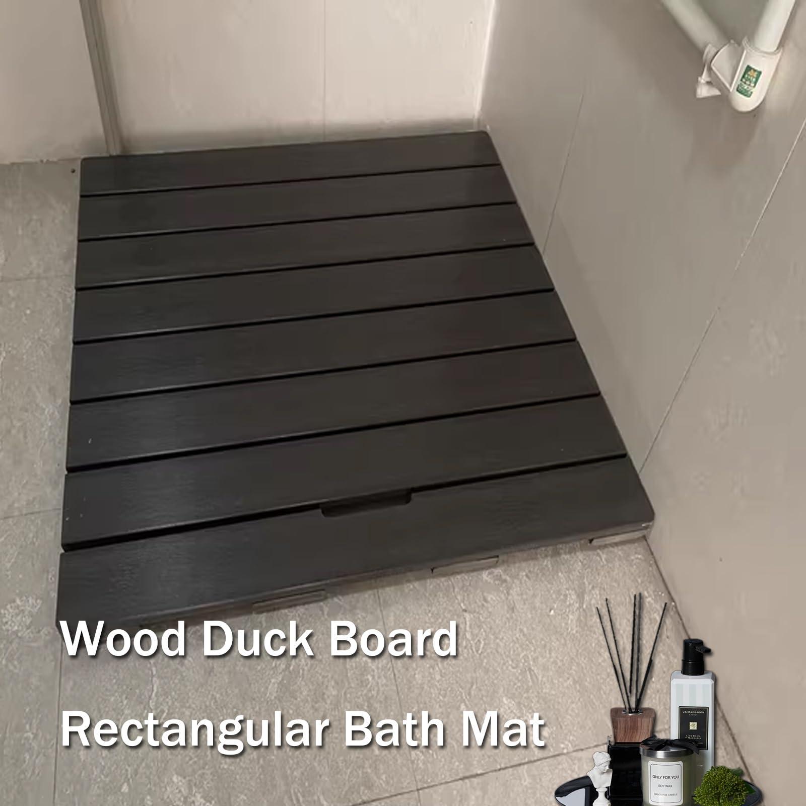QWEASDF QWEASDF Wooden Floor Mat for Bathroom,Wood Duck Board Rectangular Bath Mat Non-Slip | Heavy Duty, Shower Mat for Indoor OutdoorImitation Wood (PS)Hygienic, Moisture-Proof(A,W75xL100cm/W30xL39in)