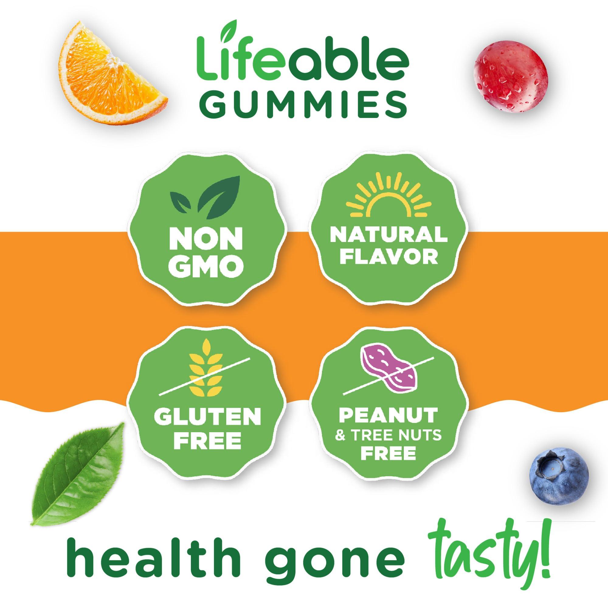 Lifeable Lifeable Calcium Magnesium Zinc with Vitamin D3 Gummies | Great Tasting Calcium Magnesium Zinc D3 Supplement | for Tooth and Bone Health | Calcium Gummies for Adults | 90 Gummies