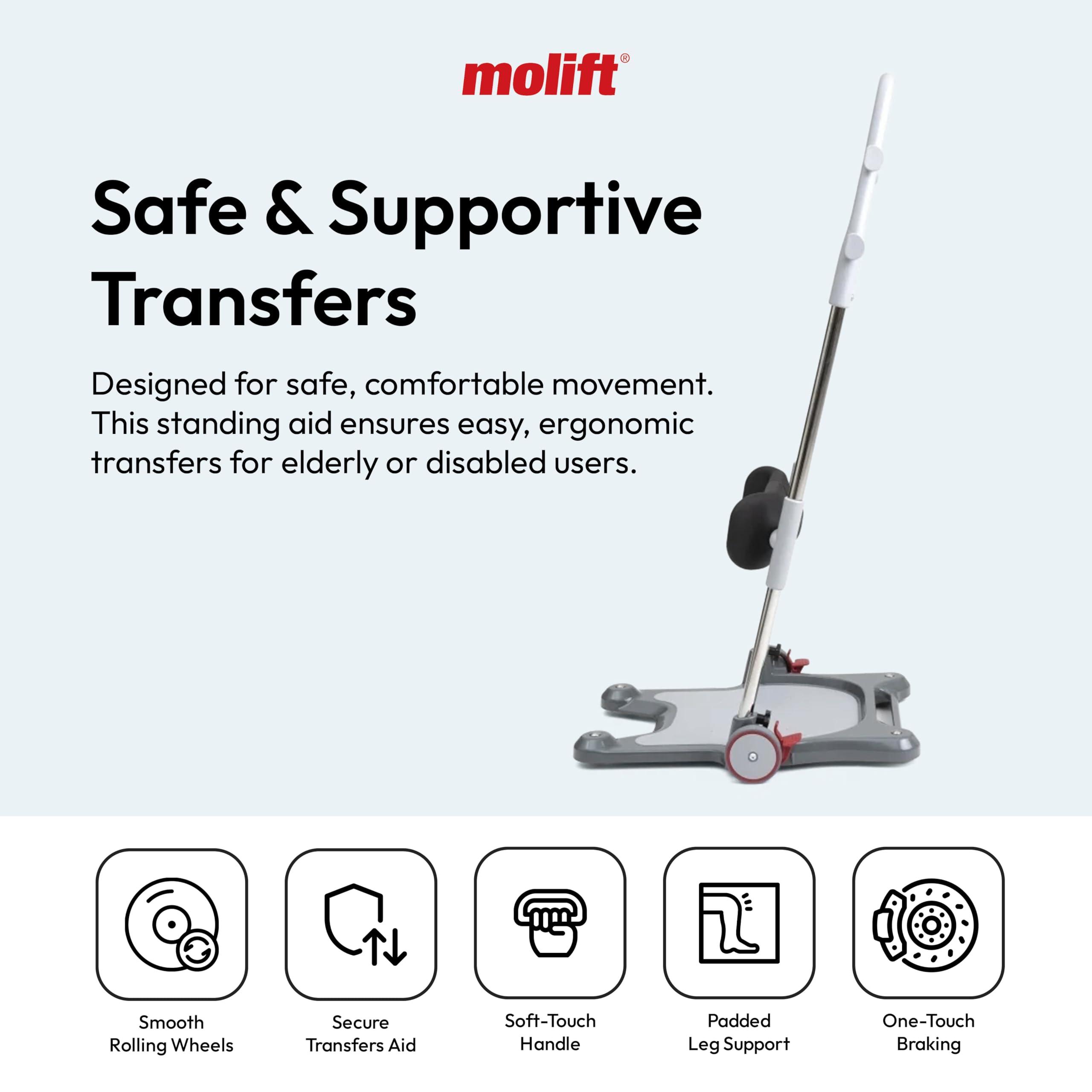 Molift Molift Raiser Pro Sit-to-Stand Patient Lift for Elderly Assist - Portable Chair Lift for Patients, Stand Lift for Elderly, Lift Assist for Elderly - Sturdy and Easy to Use Minimizes Stress