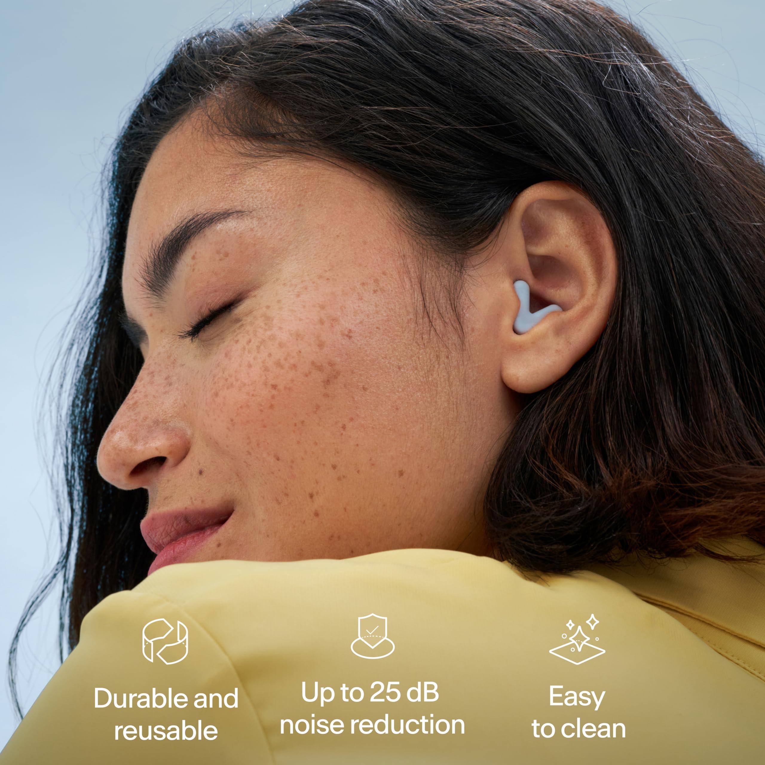 Alpine Alpine Silence Ear Plugs for Sleep, Focus & Travel - V-Shape Snug Fit & Soft Oval Tips 4 Sizes XS/S/M/L - Comfortable, Reusable Hearing Protection - 22dB Blue