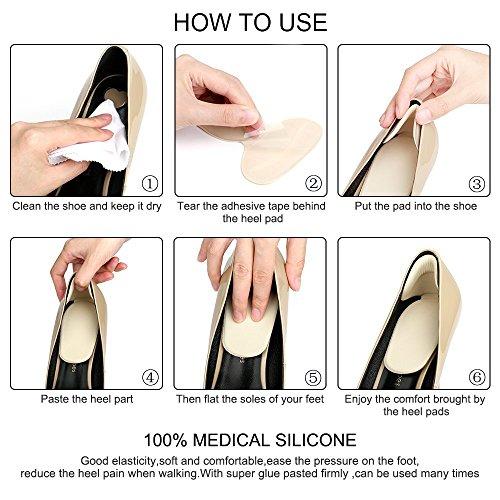 Tinkber 2 Pairs Cushion Grips Heel Pads Inserts Grips,Shoes Boots High Heels Inserts for Women Gel Inserts Insoles Liners