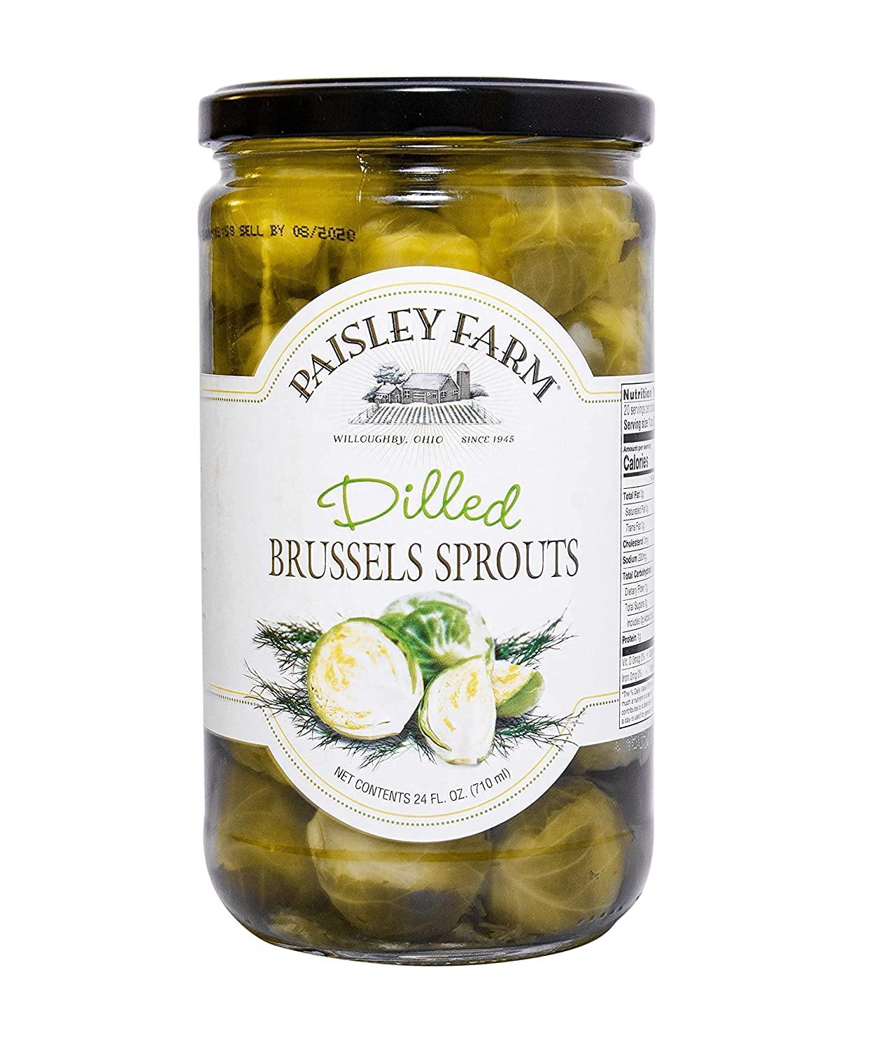 Al Amin Foods Hot & Dilled Brussels Sprouts Value Pack N.W. 24 FL OZ each 2 Glass Jars