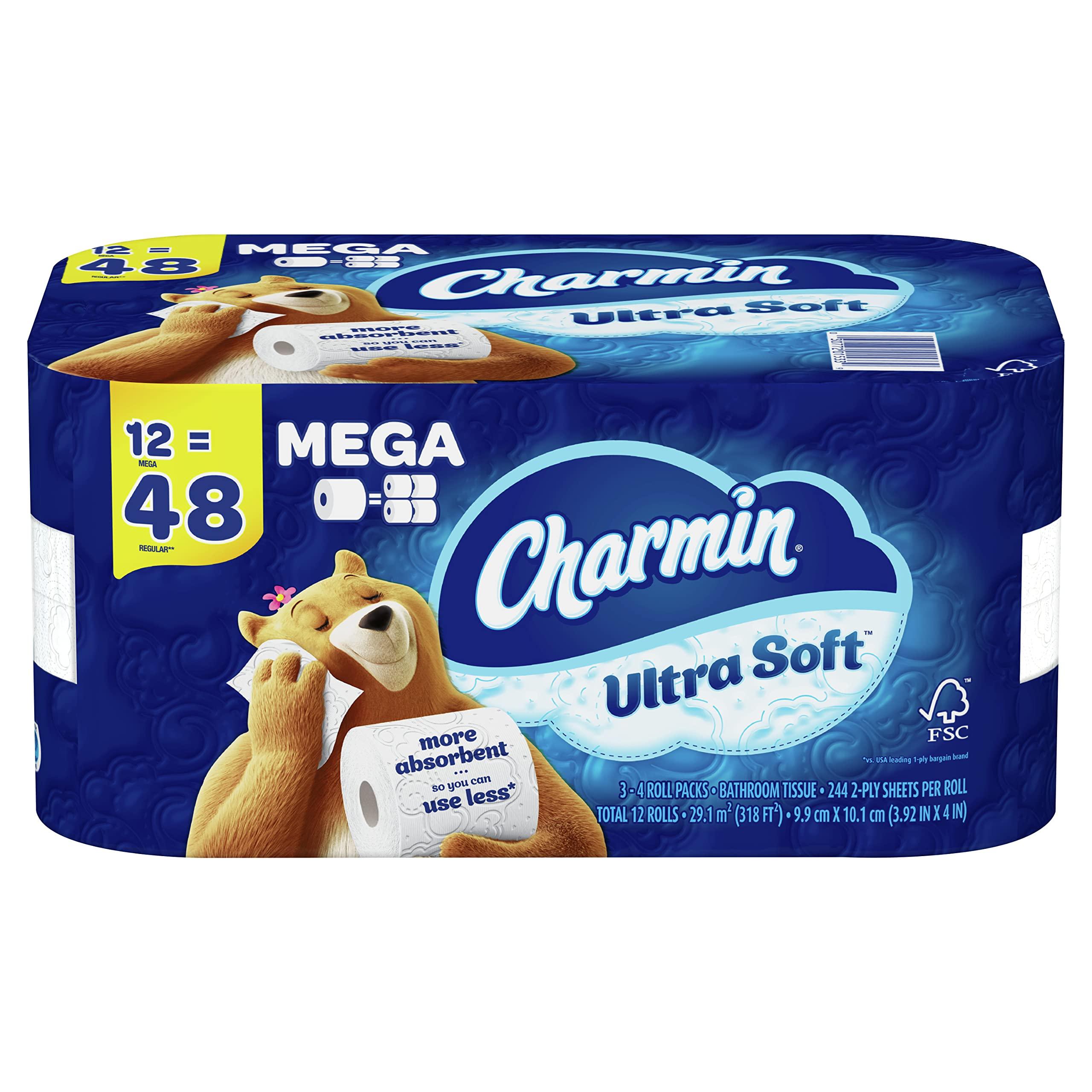 Charmin Charmin Ultra Soft Toilet Paper, 12 Mega Rolls = 48 Regular Rolls
