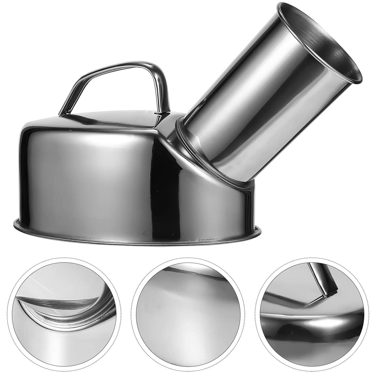 HAILM HAILM Stainless Steel Pee Bottle for Men, Portable Urinals for Men, 1300 Ml Large Capacity Urinal Bottles for Men, Elderly Children\'s Urine Collector for Travel, Emergency, Silver