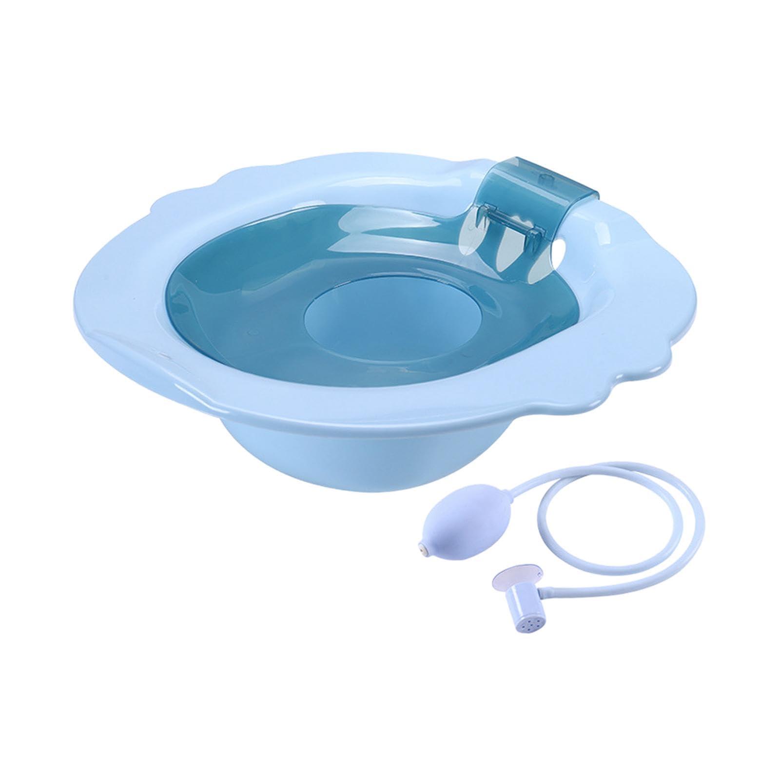 Generic Sitz Bath for Toilet Seat Perineal Soaking Bath Reusable Anti Over Universal Sitz Bath Tub Sitz Bath for Postpartum Care for Elderly, blue