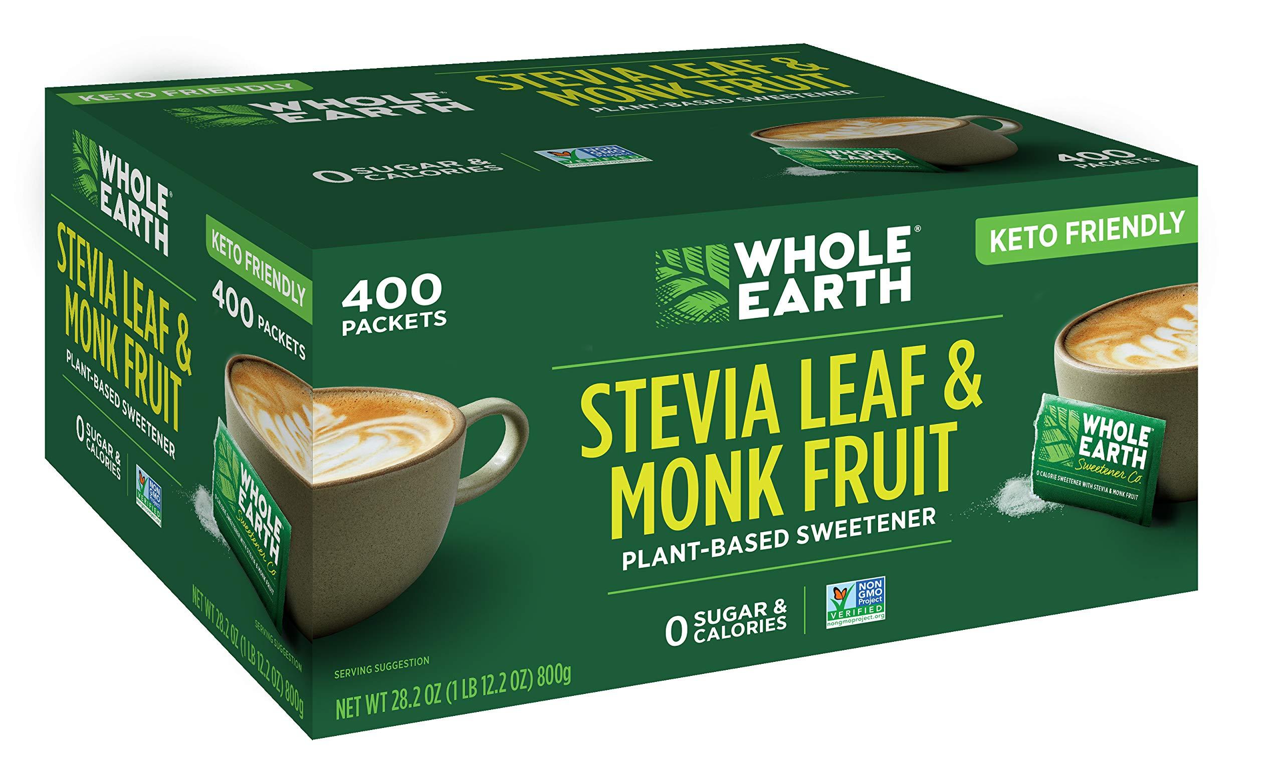 Whole Earth Sweetener Co. Whole Earth Stevia & Monk Fruit Sweetener Bundle (400 Count Packets + 9.8 Ounce Jar)