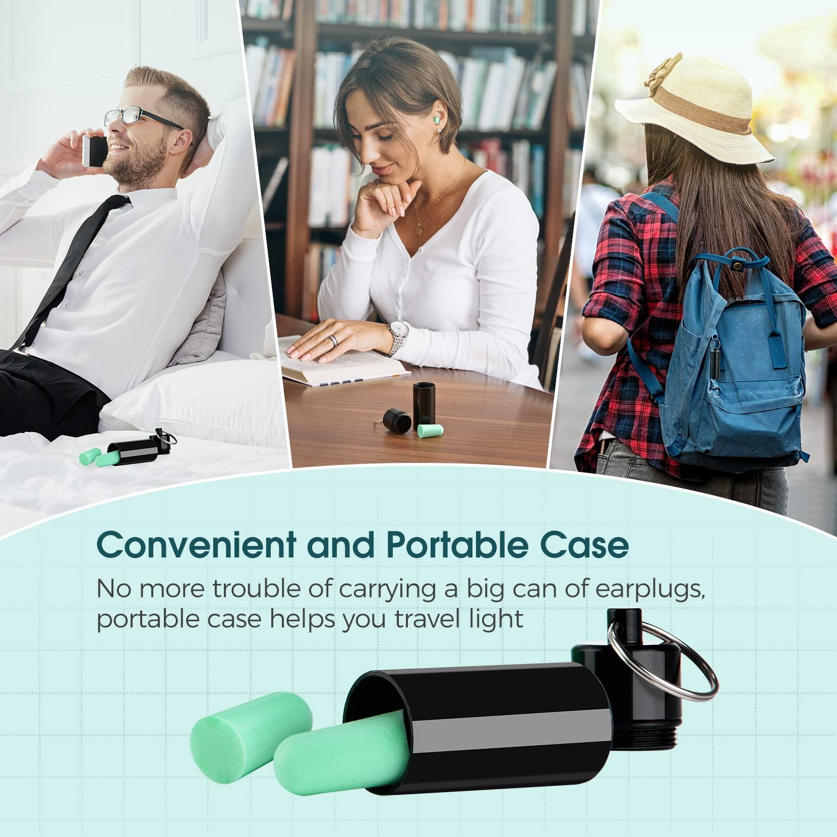 Onhear Ultra Soft Ear Plug for Sleeping, 120 PCs High Noise Cancelling Earplug with Aluminum Case, Industrial-Grade Hearing Protection Earplug for Snoring/Working/Studying/Side Sleeper, Slow Rebound