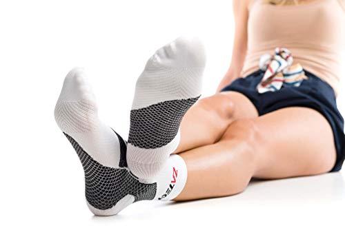 ZaTech ZaTech Plantar Fasciitis Sock, Compression Socks (White/Black, Large)