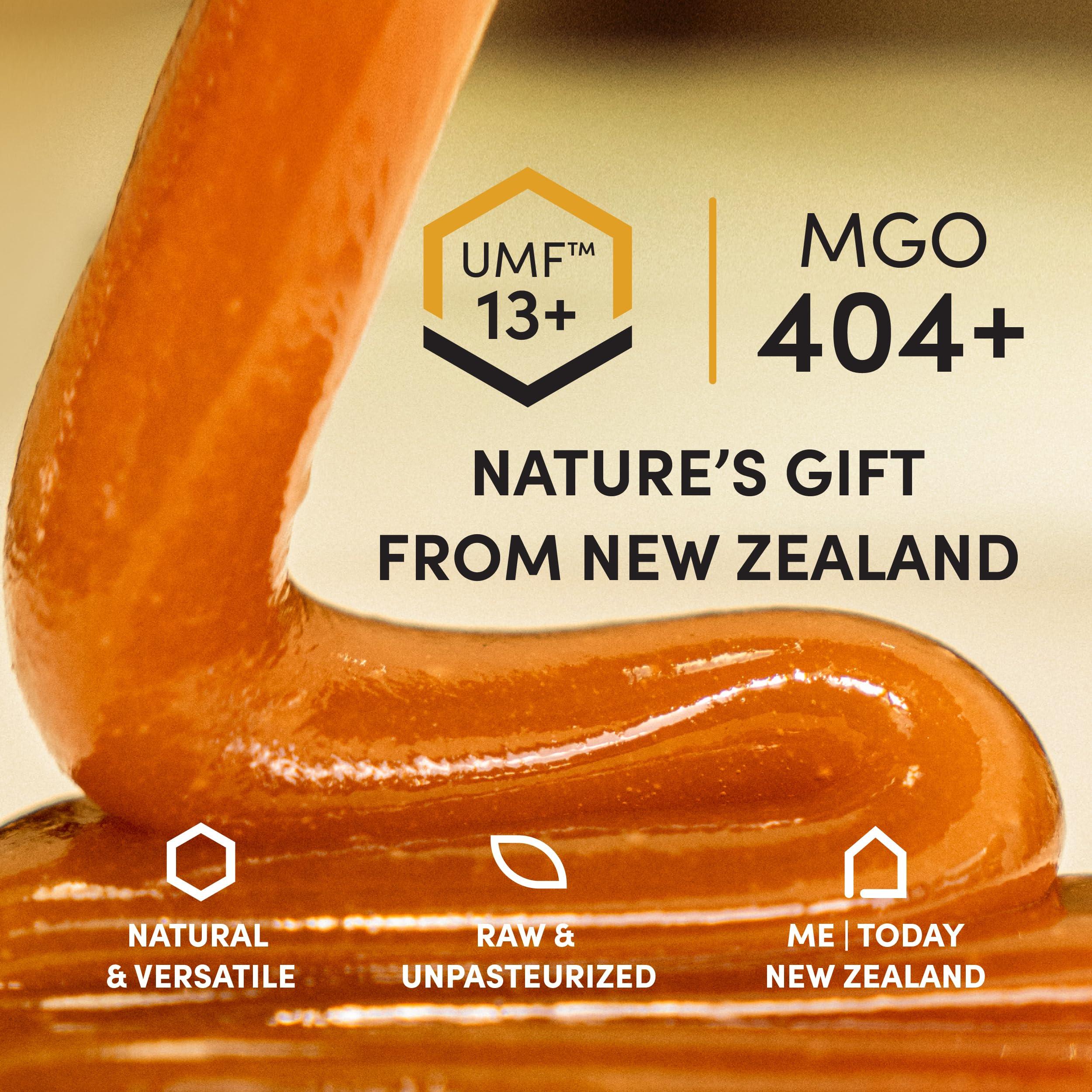 me today Me Today Manuka Honey, UMF 13+/MGO 404+ from New Zealand Authentic, Raw & Unpasteurized Honey | Raw Manuka Honey for Daily Wellness Support | Delicious Honey Crafted by Bees in 8.8oz