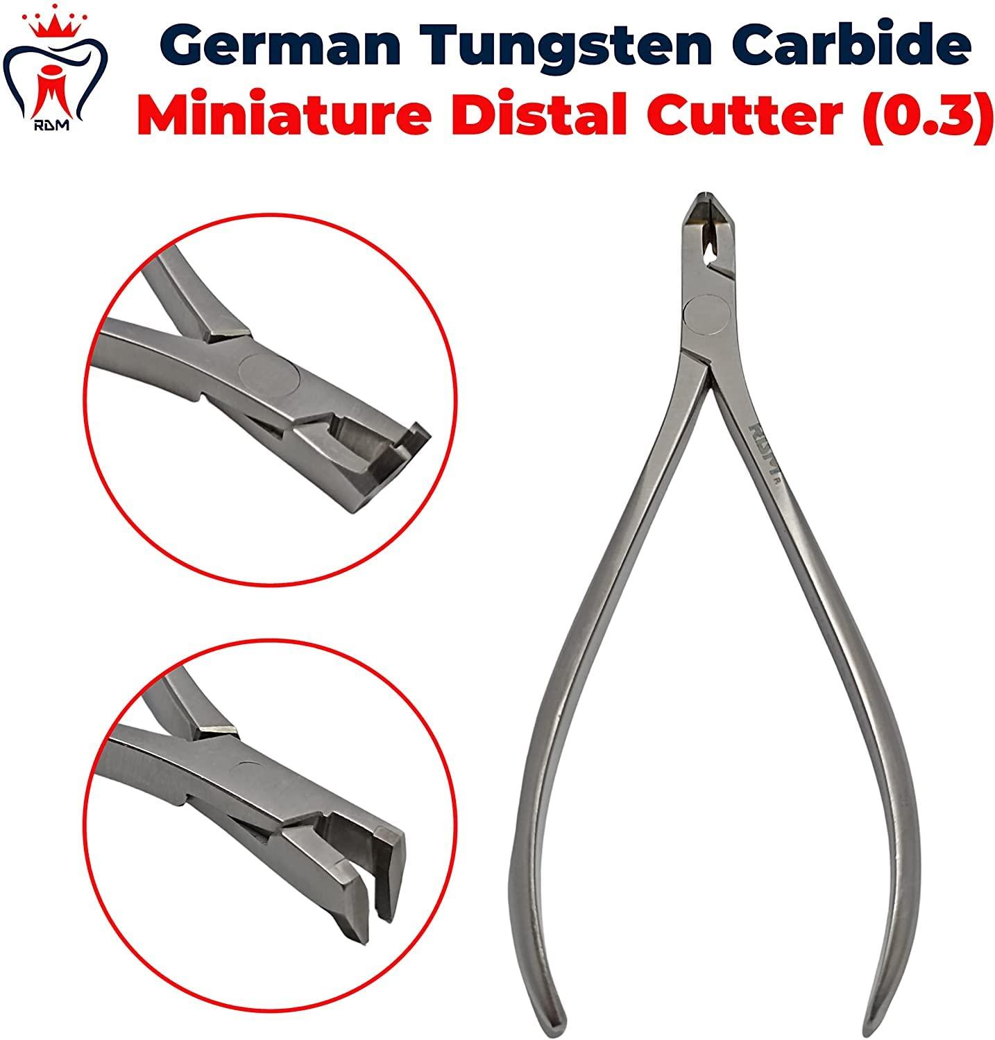 RDM German T.C Micro Miniature Distal End Cutter with Safety Hold,Cut & Hold Hard and Soft Wire Orthodontic Instruments