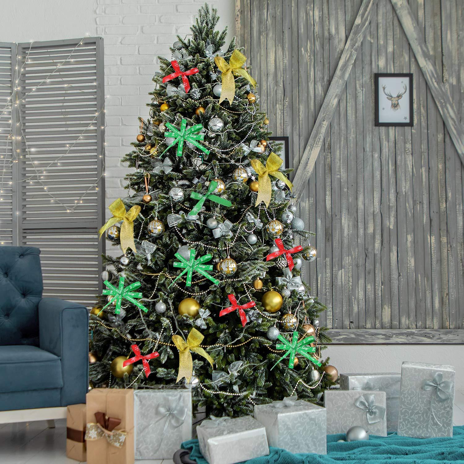 Trimming Shop Trimming Shop 6 Assorted Christmas Ribbons Grosgrain Fabric Ribbon for Xmas Present Gift Wrapping, DIY Crafts, Christmas Tree & Wreath Decor, DIY Crafts, Christmas Party Decoration, 6 Metres