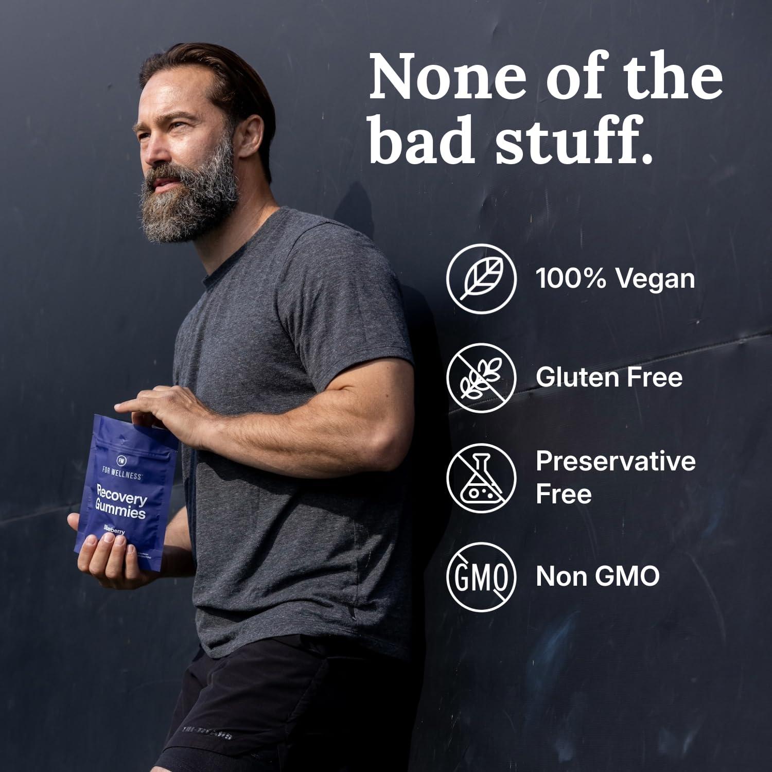 For Wellness Electrolyte Recovery Gummies Blueberry Flavor Hydration Gummies with VitaBlue Blueberries & Electrolytes - Exercise Recovery, Energy Boost, Replenishment & Antioxidants Non-GMO, Vegan, Gluten-Free