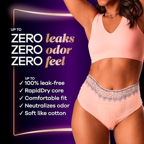 Always Discreet Always Discreet Boutique Incontinence and Postpartum Underwear for Women, Maximum Protection, S/M, Rosy, 48 Count