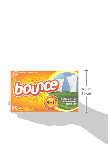Bounce Bounce Fabric Softener Dryer Sheets, Outdoor Fresh Scent, 80 Count - Packaging May Vary