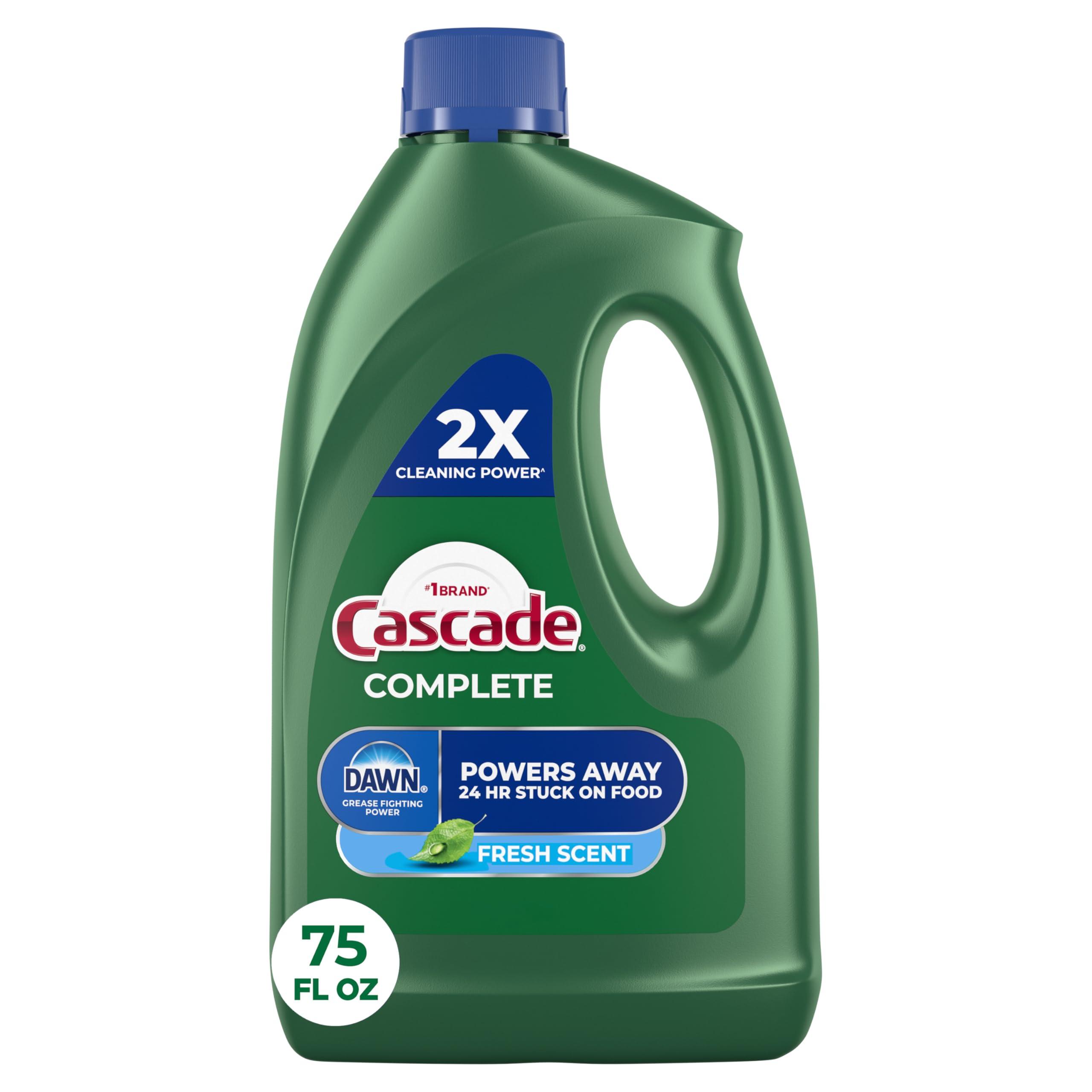 Cascade Cascade Complete Dishwasher Detergent Liquid Gel, Fresh Scent, 75 oz