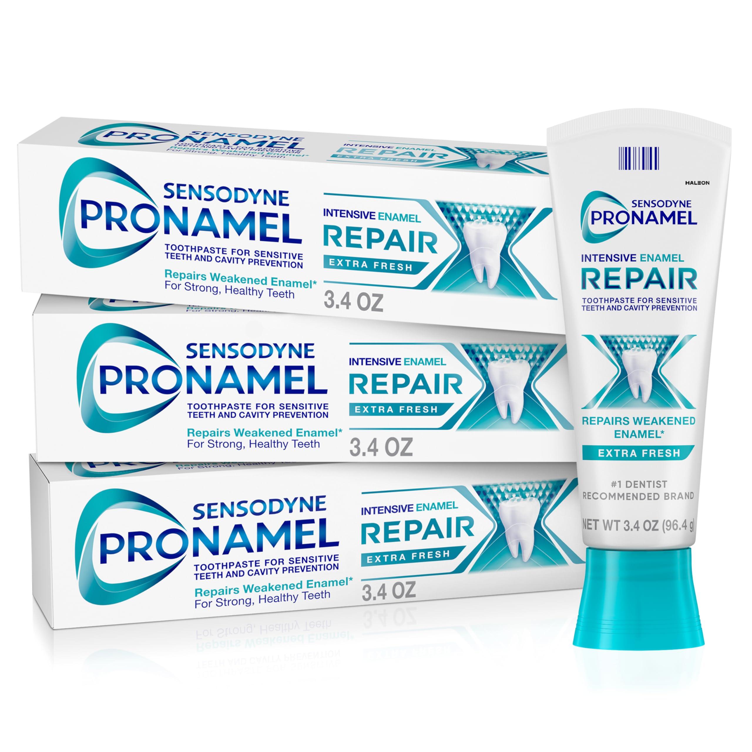 Sensodyne Sensodyne Pronamel Intensive Enamel Repair Toothpaste for Sensitive Teeth, to Reharden and Strengthen Enamel, Extra Fresh - 3.4 Ounces (Pack of 3)