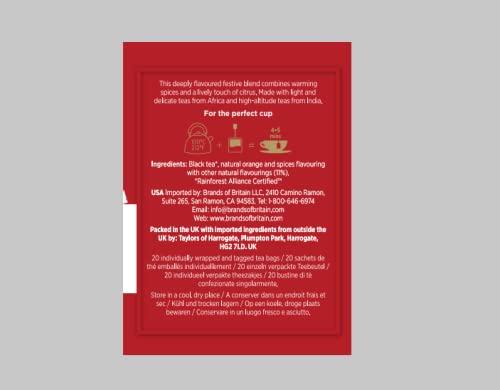 Taylors of Harrogate Taylors of Harrogate Spiced Christmas Tea, 20 Count (Pack of 6)