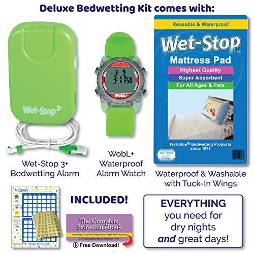 Deluxe Bedwetting Kit WetStop Bedwetting Alarm, WobL+ Waterproof Watch