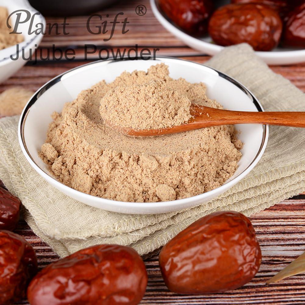 Plant Gift 100% Natural Pure Jujube Powder 100g/3.52oz Cooked Red Dates Powder For Smoothies, Shakes, Baking & Drinks,Tea | Free from Preservatives, Easy to Use Chinese Date