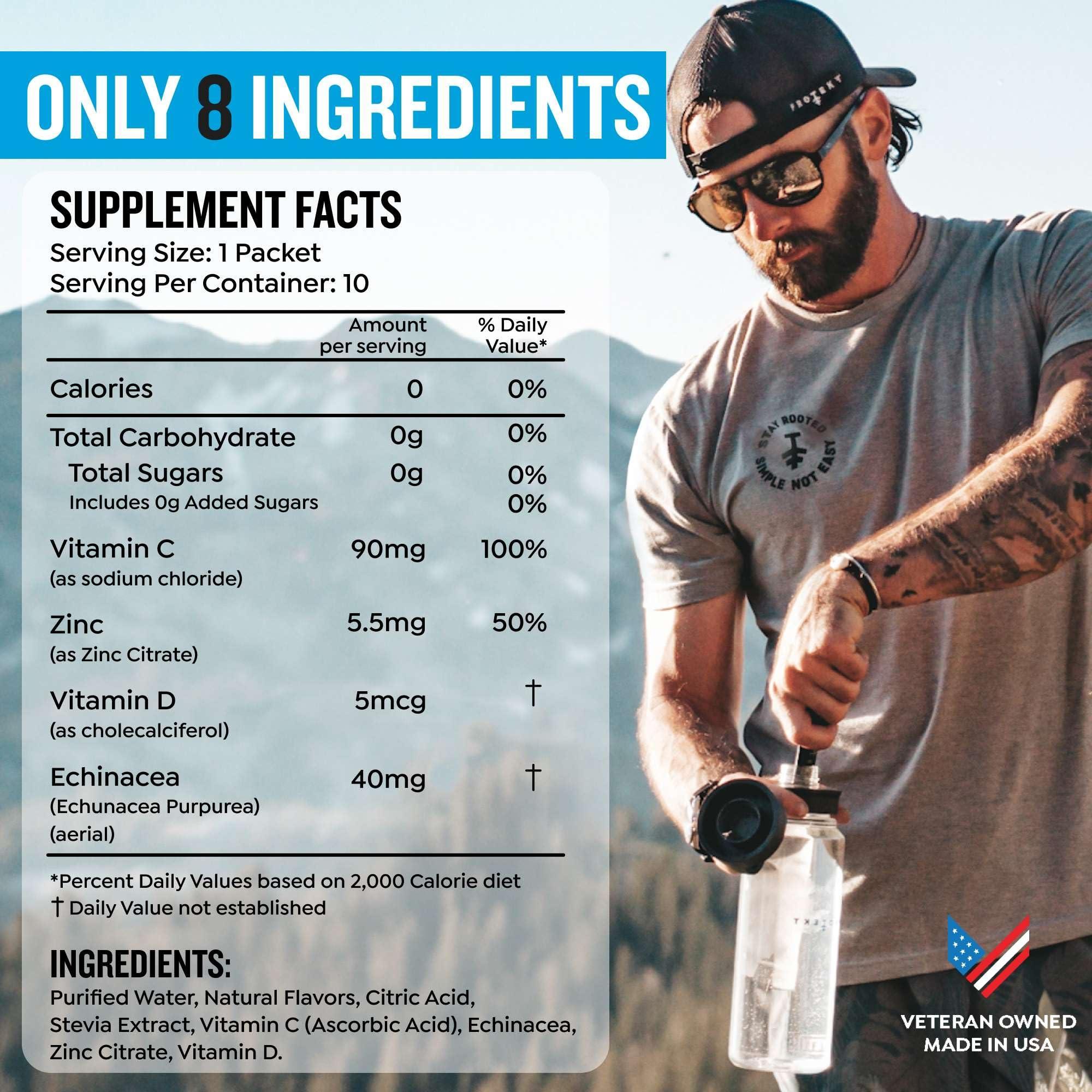 Protekt PROTEKT Liquid Immune Support Supplement - Liquid Drink Mix, Immunity Supplement, Immune Boosters for Adults, Sugar-Free with Vitamin C and Zinc Immunity Support - Mixed Berry 10ct