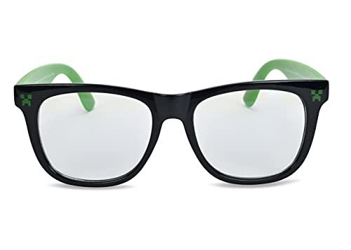 Minecraft Minecraft Blue Light Blocking Glasses with Pouch Computer Glasses and Video Gaming Eyewear Protection (Green/Black)