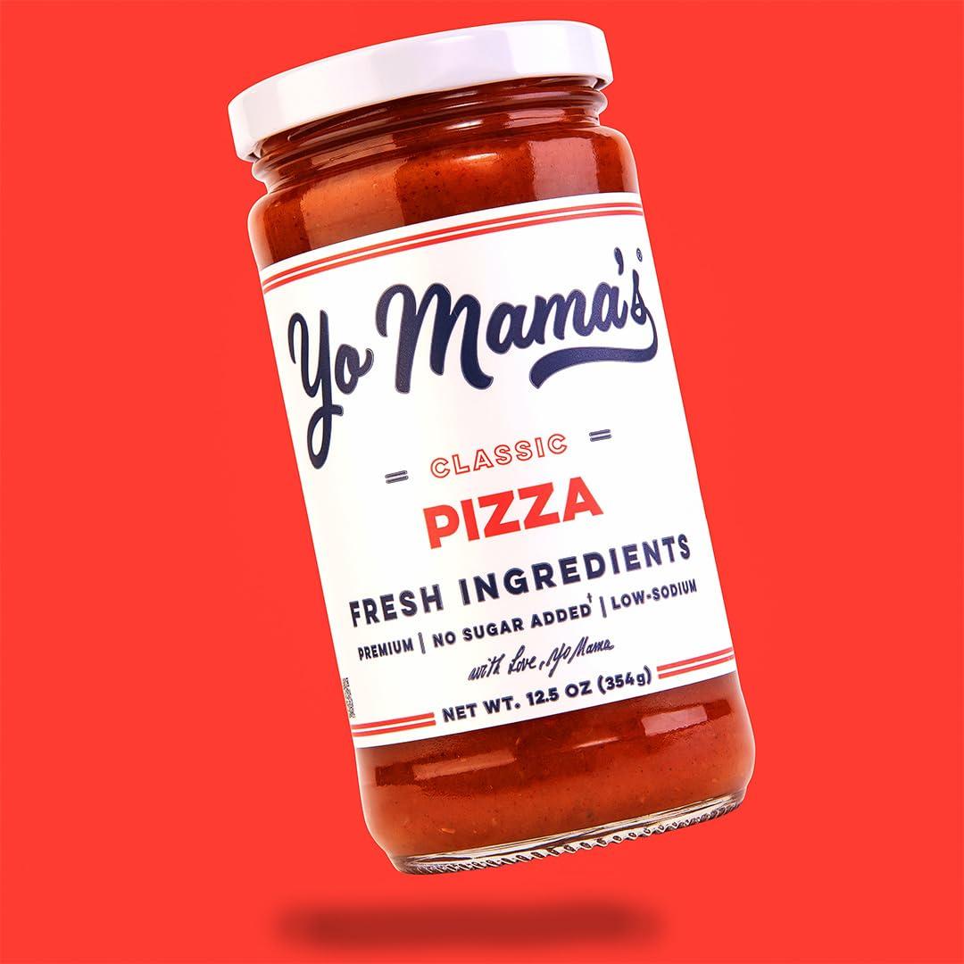 Yo Mama’s Foods Yo Mama\'s Foods Keto Classic Pizza Sauce Pack of (2) - Vegan, No Sugar Added, Low Carb, Low Sodium, Gluten Free, Paleo, and Made with Fresh Non-GMO Tomatoes!