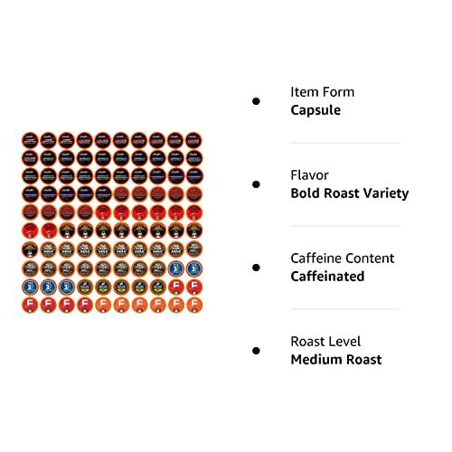 Two Rivers Coffee Two Rivers Coffee Bold Roast Coffee Pods for Single Serve Coffee Pod Brewers Including 2.0, Variety Sampler Pack, 100 Count