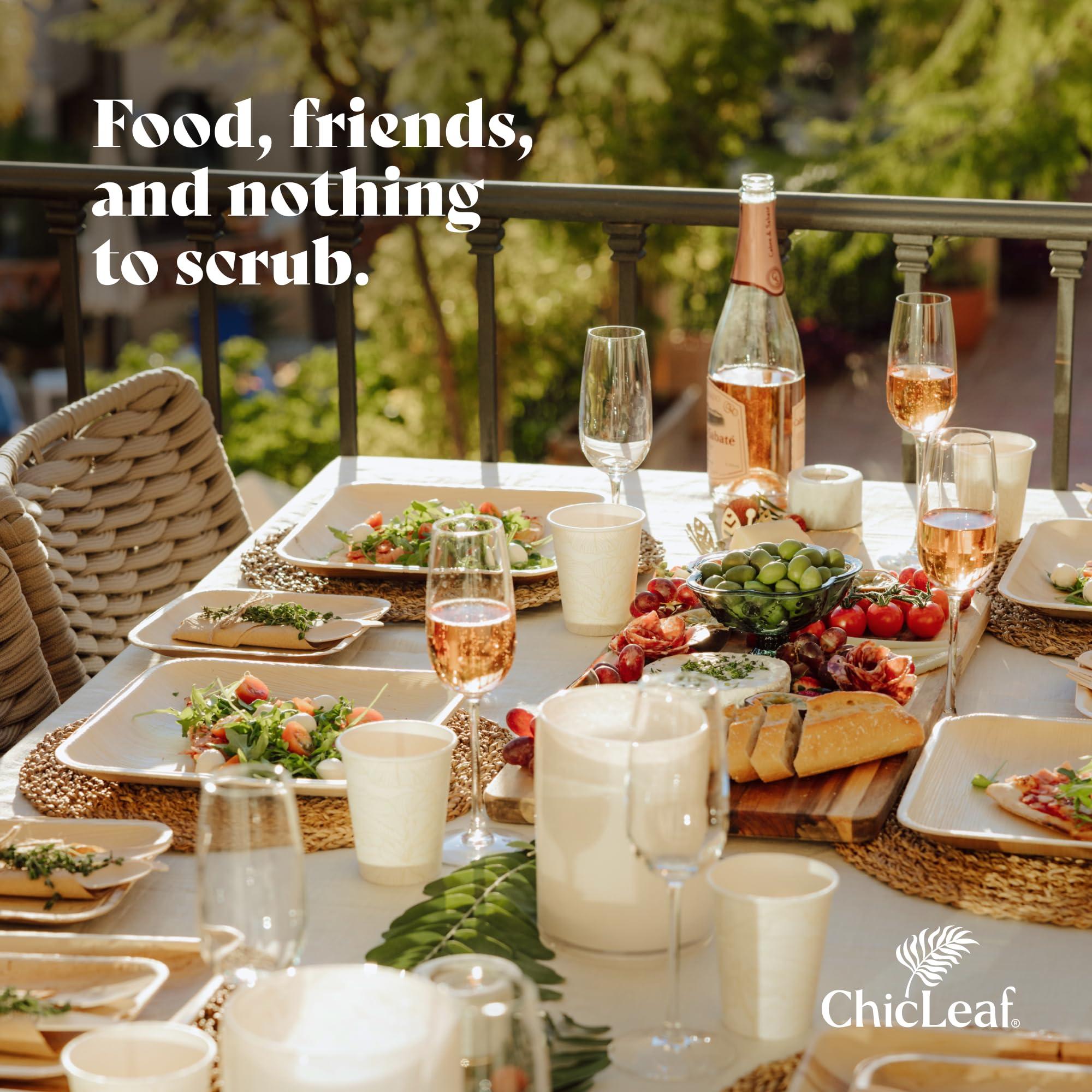 Chic Leaf Chic Leaf Palm Leaf Bowls Disposable Bamboo Heart Shaped Bowls 6.5 Inch Heart Dish (50 Heart Bowls) - Compostable Heart Shaped Plates - Cute Plates For Catering, Charcuterie, Parties