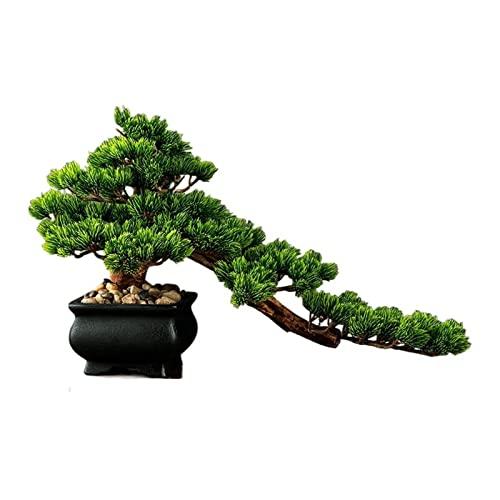 CLoxks Artificial Bonsai Simulation Fake Tree Bonsai Home Living Room Chinese Sand Table Porch Landscaping Decoration Green Plant Ornaments for Home Office (Color : Brass)