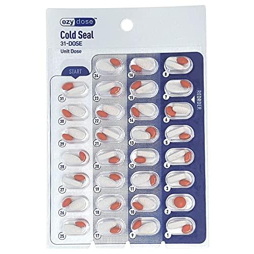 Apothecary Medication Blister Pack Refill Set Cold Seal - Includes Blister Trays & Cold-Seal Cards - Pill Blister Sizes Regular or Jumbo Blisters (Monthly - Standard 1/2" Deep - 50 Pack)