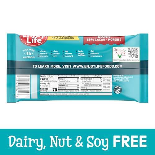 Enjoy Life Foods Enjoy Life Baking Dark Chocolate Morsels, Dairy Free , Soy Free, Nut Free, Non GMO, Gluten Free, Vegan Chocolate Chips, 9 oz bag