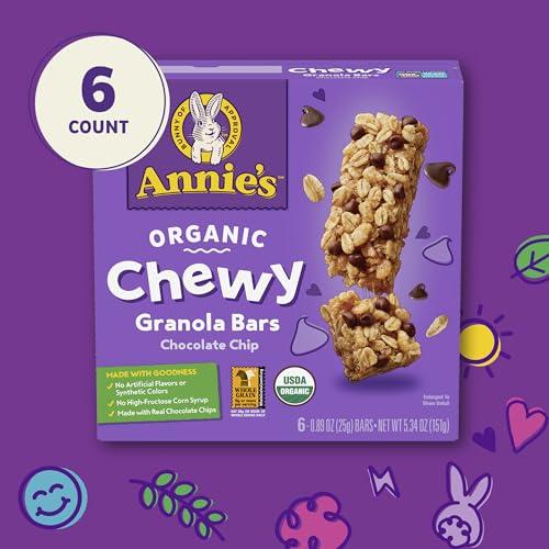 Annie's Homegrown Annie's Organic Chewy Granola Bars, Chocolate Chip, 6 Bars, 5.34 oz