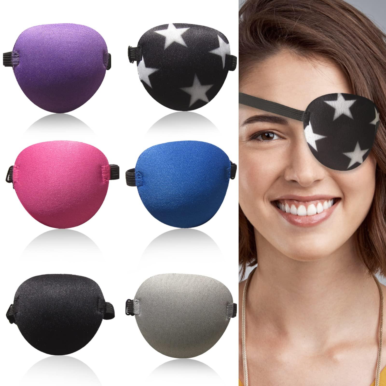 RIKEYO RIKEYO 6pcs Eye Patch, Adjustable Soft Eye Patches for Adults and Kids,Medical Eyepatch for Amblyopia Lazy Eye,Left or Right Eyes, 6 Colors
