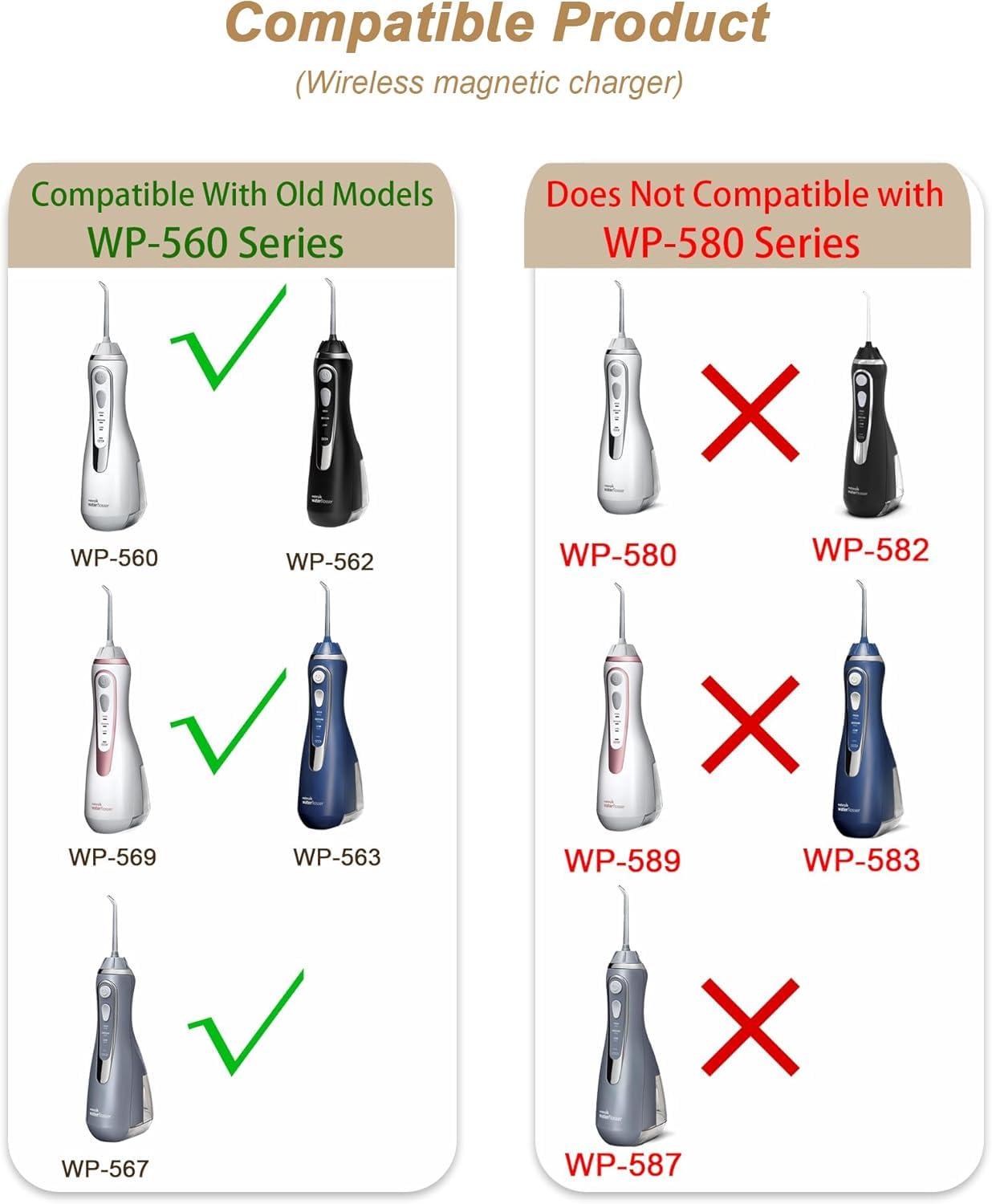 VHBW Magnetic Charger Replacement for Waterpik Water Flosser, Charging Cord Compatible with Waterpik WP-560 WP-562 WP-563 WP-567 WP-569 Power Cord