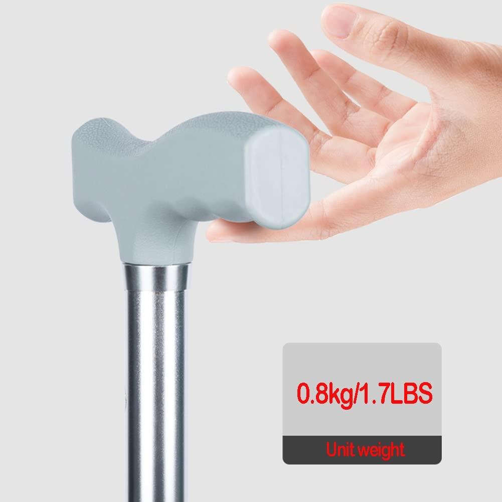 NineLife Basics Adjustable Quad Cane, Free Standing Walking Cane, Walking Sticks for Men, Women, Seniors and Disabled, 1 Unit