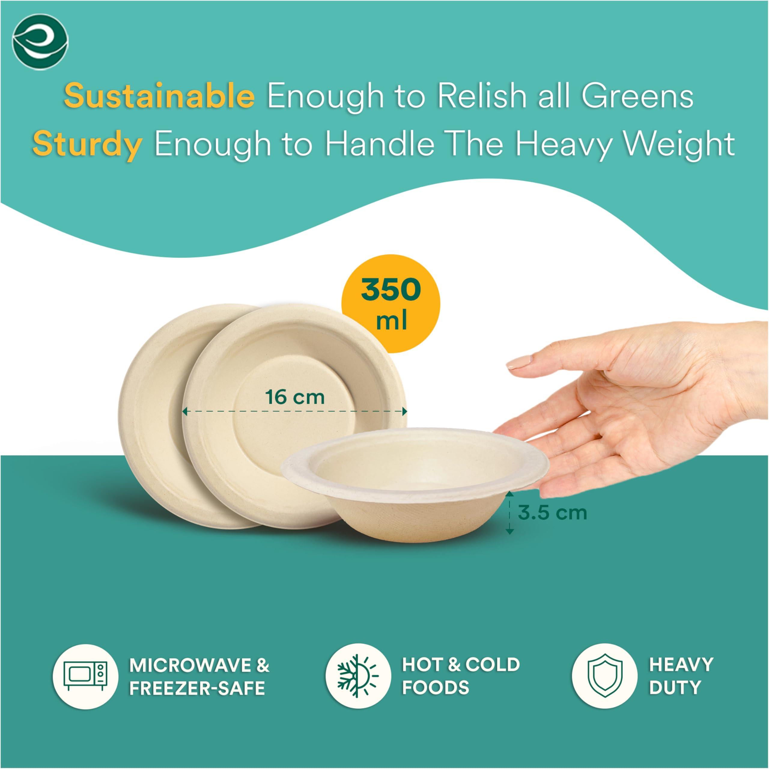 ECO SOUL ECO SOUL 100% Compostable 12 Oz Soup Bowls [4 Packs of 100] Disposable dessert bowls I Heavy duty paper bowl I Eco-friendly salad bowl I Biodegradable large Bowls