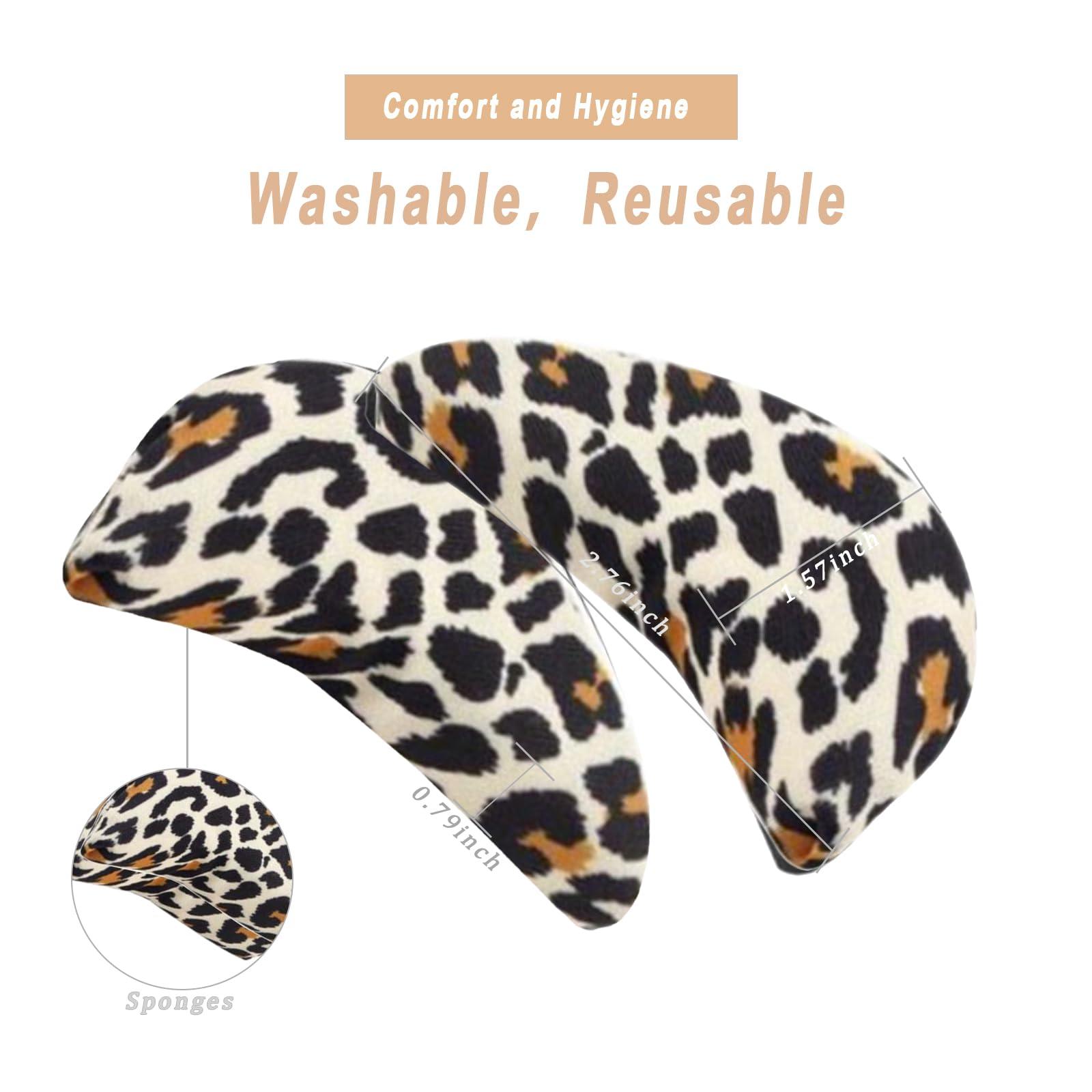 Egowry Toe Inserts for Shoes Too Big, 2 Pairs Foam Toe Filler to Make Shoes Fit Tighter, Shoe Toe Filler Inserts for Women Men, Pumps, Flats, Sneakers (Leopard Print)