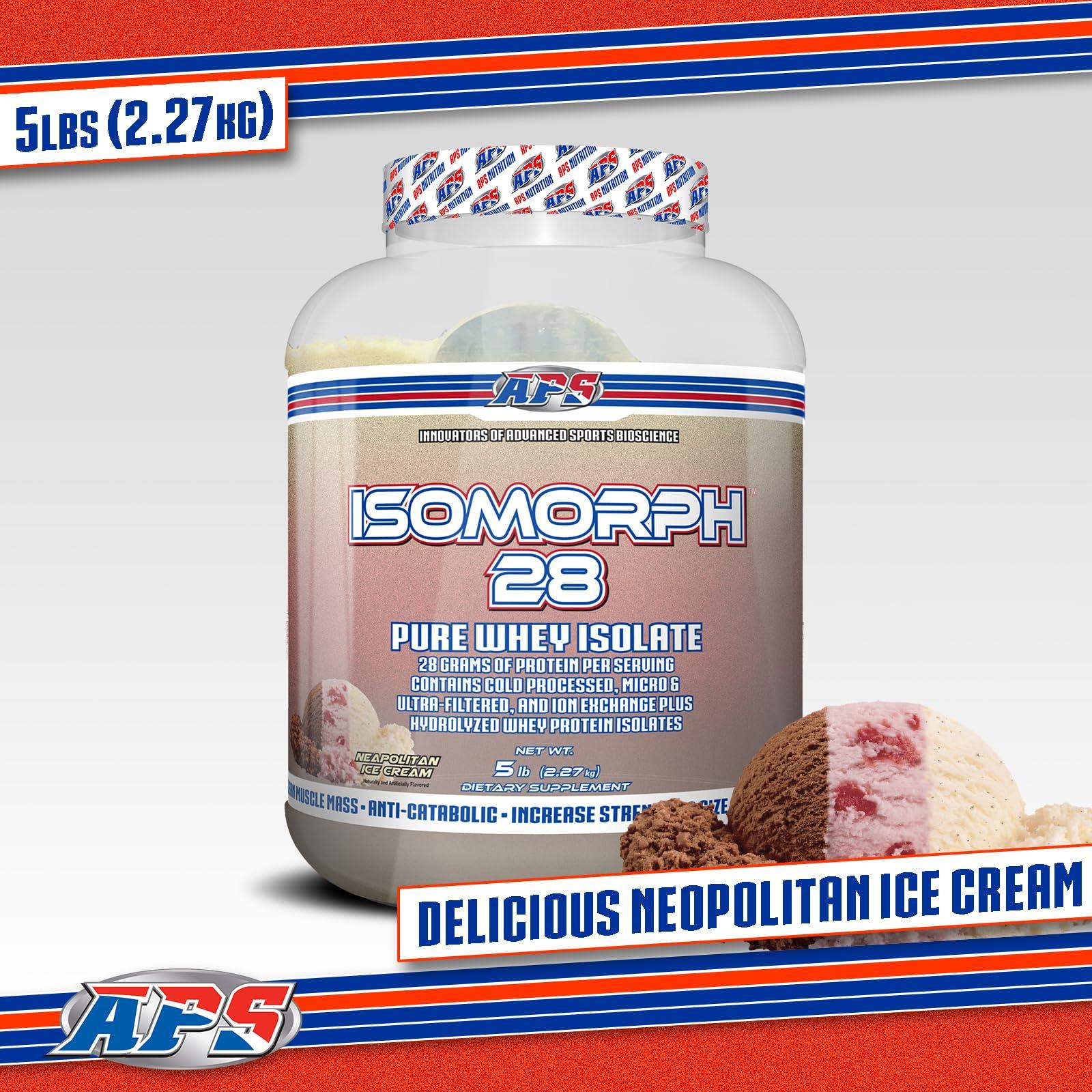 APS Nutrition APS Nutrition Isomorph Protein Powder Supplement | Whey Protein Isolate | Ultra- Filtered | 28g Protein | Neapolitan Ice Cream, 5 Pound (Pack of 1)