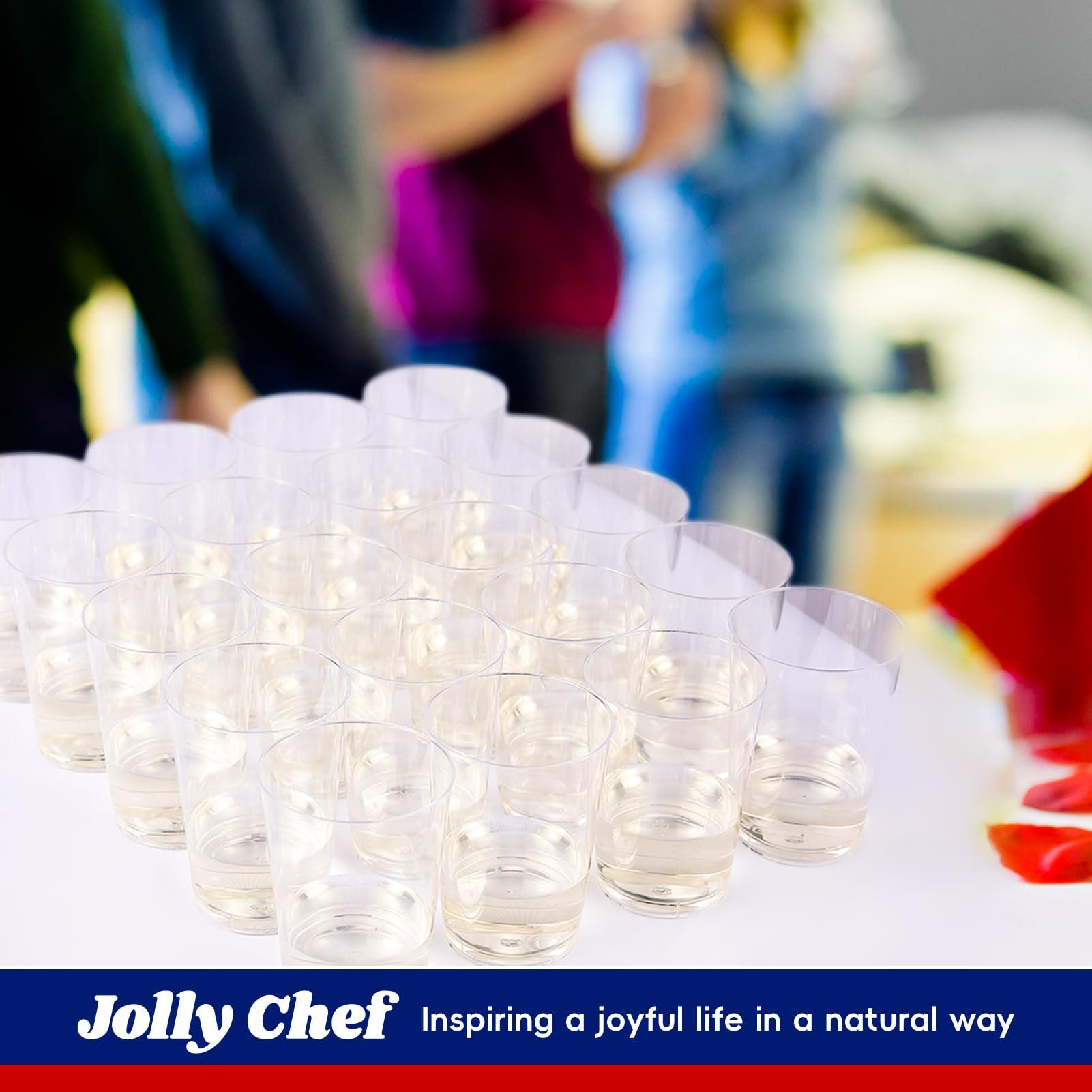 JOLLY CHEF JOLLY CHEF 14 oz Clear Plastic Cups, 100 Pack Heavy-duty Party Glasses, Disposable plastic cups for wedding Cocktails Tumblers, Ideal for Halloween,Christmas, Thanksgiving Parties