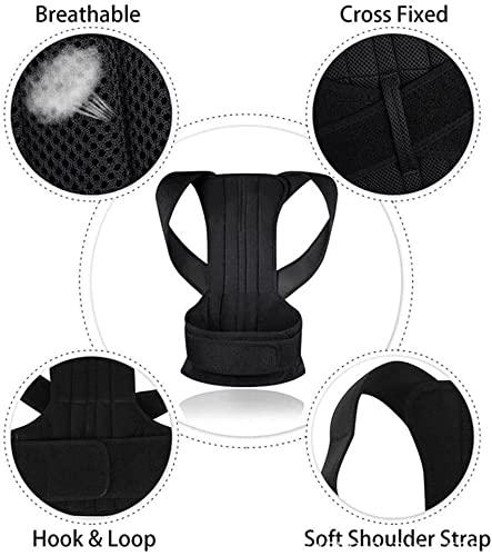 SJHY Posture Corrector Back Brace Shoulder Brace with Spinal Lumbar Support Adjustable Breathable Waist Belts for Pain Relief Men Women Back Posture (Size : Large)