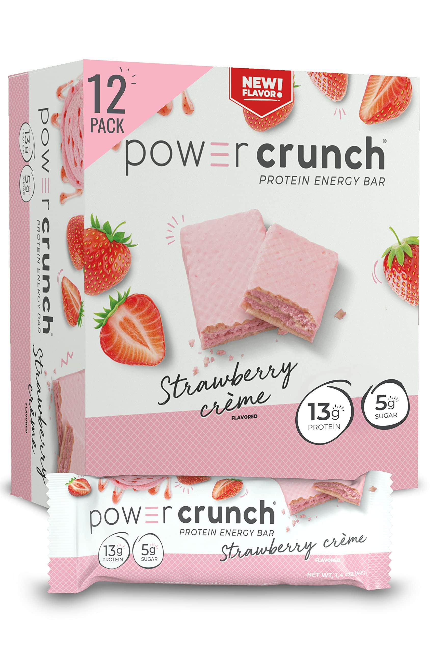 Power Crunch Power Crunch Protein Wafer Bars, High Protein Snacks, Peanut Butter Crme and Strawberry Crme, 1.4 Ounce (12 Count) Bundle