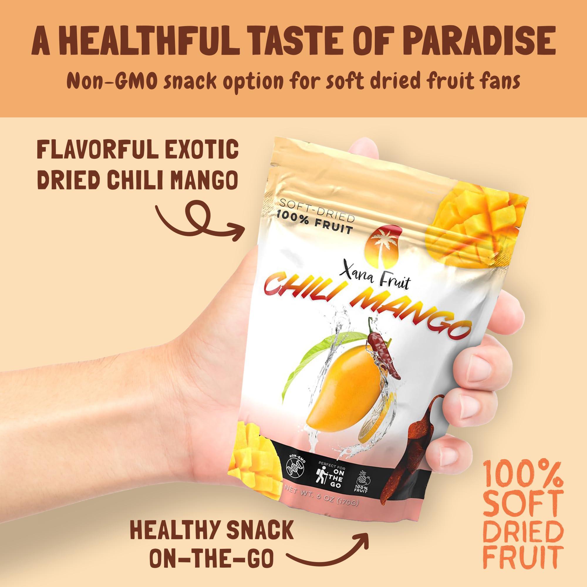 Xana Fruit Xana Fruit Soft Dried Fruit - Chili Mango Dried Fruit, 100% Fruit, Resealable Bag For Convenience, 6 Ounces