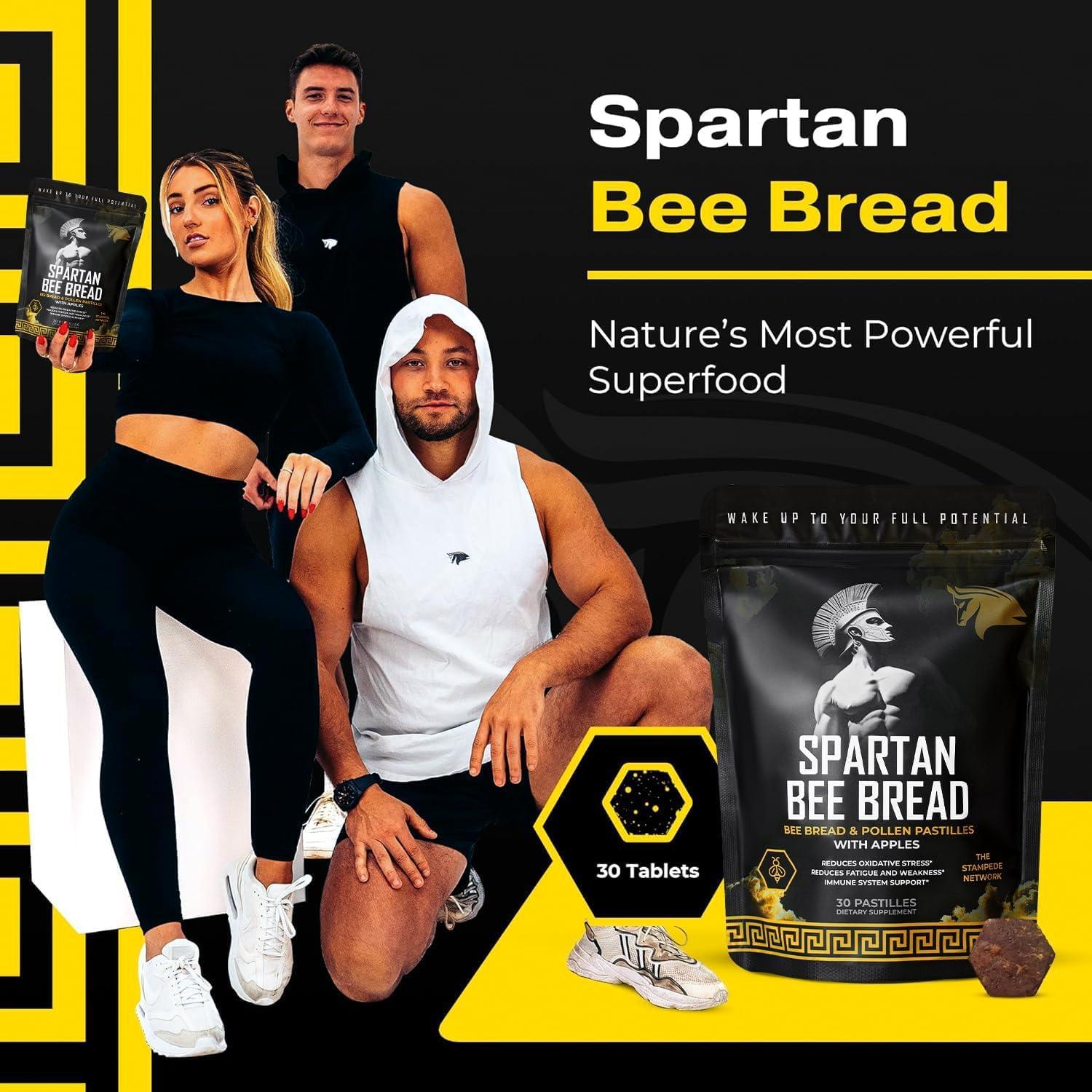 The Stampede Network Spartan Bee Bread Chewables Natural Multivitamin | High Absorption Organic Bee Pollen & Honey | Fermented By Bees For Energy, Vitality, Sleep, Recovery, Immunity | Non GMO, Nothing Synthetic