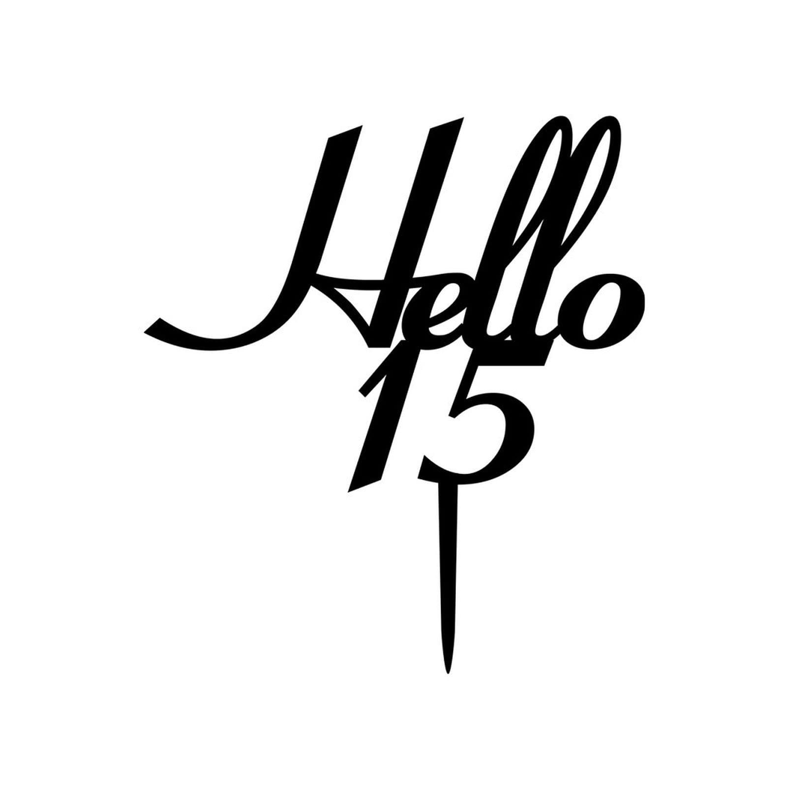 lutieger hello 15 Cake Topper 15th Happy Birthday Cake Topper Acrylic Black Custom Birthday Fifteen 15 Years Old Party Decor 15th Anniversary Birthday Keepsake Gifts For Children Kids