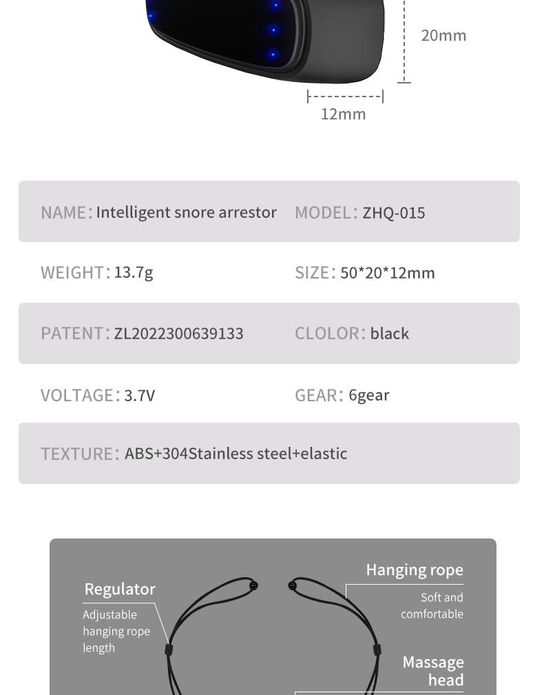 LipSki Smart Throat Anti Snoring Device Electric Variable Speed Anti Snoring Devices Electric Intelligent Massage Snore Stopper Snore Solution for Men and Women