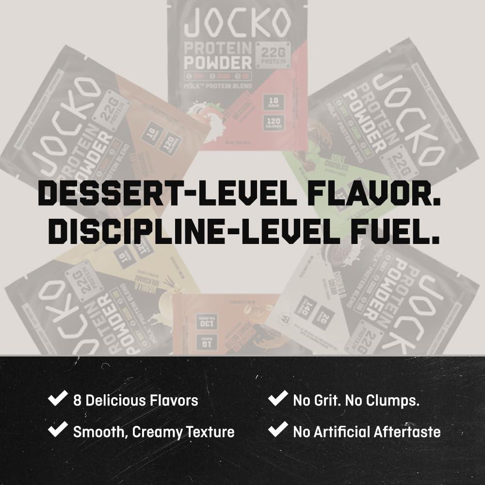 Jocko Fuel Jocko Mlk Whey Protein Powder 22g Low Sugar Monk Fruit Blend - Muscle Recovery & Growth, Packaging May Vary (31 Servings, Chocolate Peanut Butter)