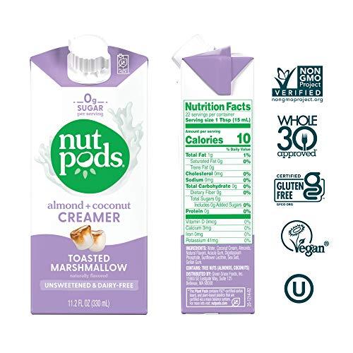 nutpods nutpods Non Dairy Coffee Creamer Bundle: a 4 pack of French Vanilla creamer and a 3 pack of Toasted Marshmallow creamer.